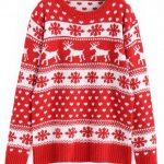 37% OFF] 2019 Snowflakes Elk Graphic Christmas Sweater In RED ONE