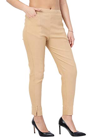 Facio Women's Cotton and Lycra Strechable Slim Fit Straight