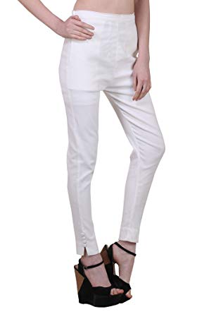 Shararat Women's Slim FIt Cigarette Pants (6977_28_White): Amazon.in