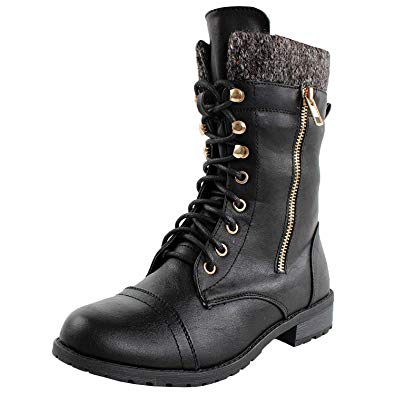 Amazon.com | Forever Link Womens Mango-31 Round Toe Military Lace Up