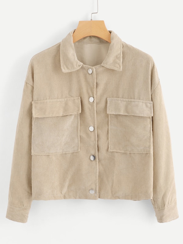 Dual Pocket Corduroy Jacket | SHEIN