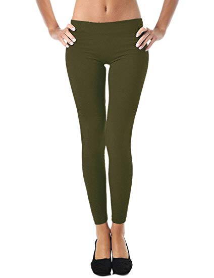 Leggings for Women | Comfy Cotton Leggings w/ Elastic Comfort Waist