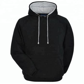 Wholesale Plain Hoodies 100% Cotton Plain Black Hoodie/custom Made