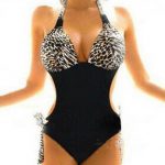 Sexy Plus Size Swimwear XXL Bathing Suits For D Cup leopard Swimsuit
