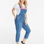 Relaxed Stretch Denim Dungarees | Fashion World