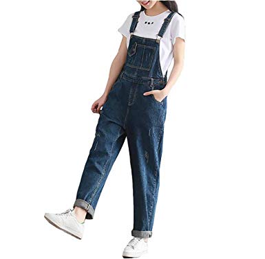 Amazon.com: Elwow Girl's Women's Casual Loose Fit Wide Leg Denim