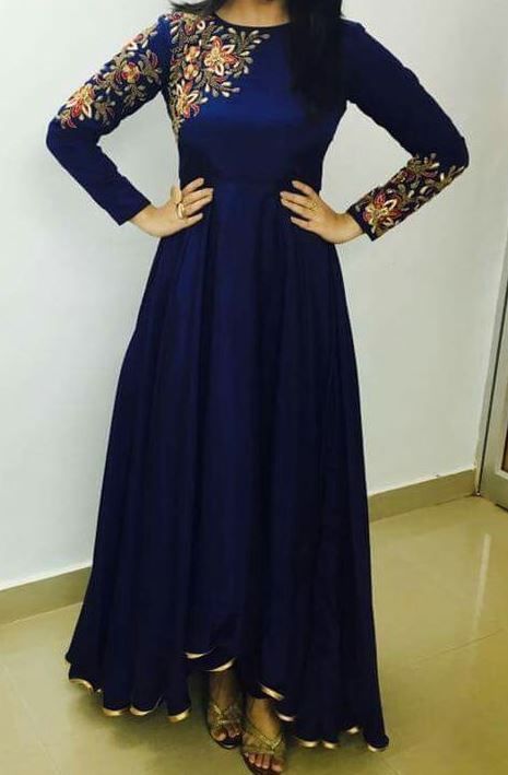 FatimaBi Plus size Fashion Indian Designer Engagement Blue Anarkali