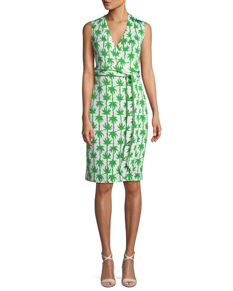 Diane von Furstenberg Yahzi Printed Sleeveless Wrap Dress