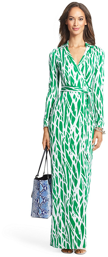 Diane von Furstenberg Heritage New Jeanne Two Long Maxi Silk Jersey