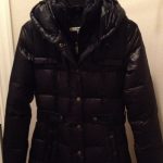 DKNY Jackets & Coats | Xs Black Long Puffer Jacket With Waist Belt