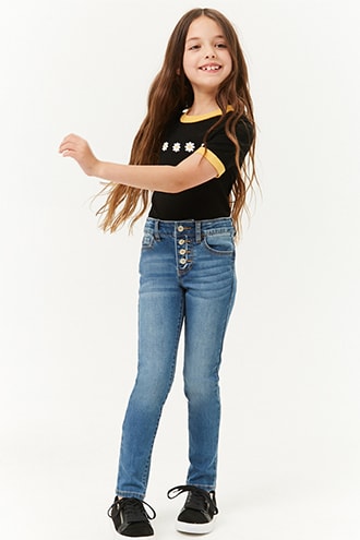 Girls Button Fly Jeans (Kids) | Forever 21