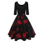 Lurdarin Floral Print Vintage Cocktail Party Swing Dresses for Women