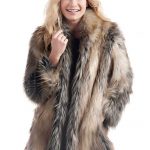 Pieced Fox Shawl Collar Faux Fur Jacket | Womens Faux Fur Jackets