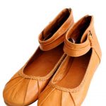 Womens leather flat shoes. Handmade from high qality leather. ELF