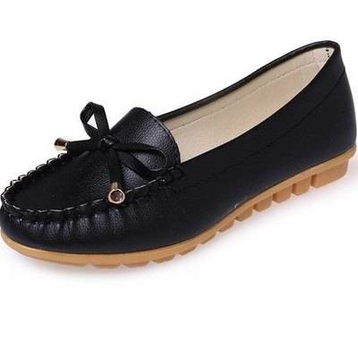 Women Casual flat shoes flat heel genuine leather shoes (ebsku9)