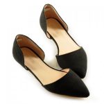Simple Solid Color and Stitching Design Flat Shoes For Women, BLACK