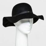 Women's Faux Leather Band Felt Floppy Hat - A New Day™ Black : Target