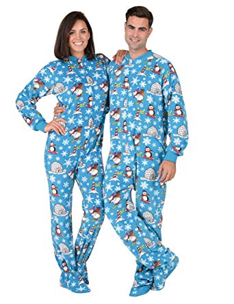 Amazon.com: Footed Pajamas - Winter Wonderland Adult Fleece Onesie