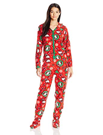 Amazon.com: Hello Kitty Women's Ugly Holiday Footed Pajamas with