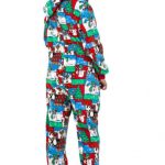 Winter Fun Christmas Adult Footed Pajamas with Hood: Big Feet Onesie