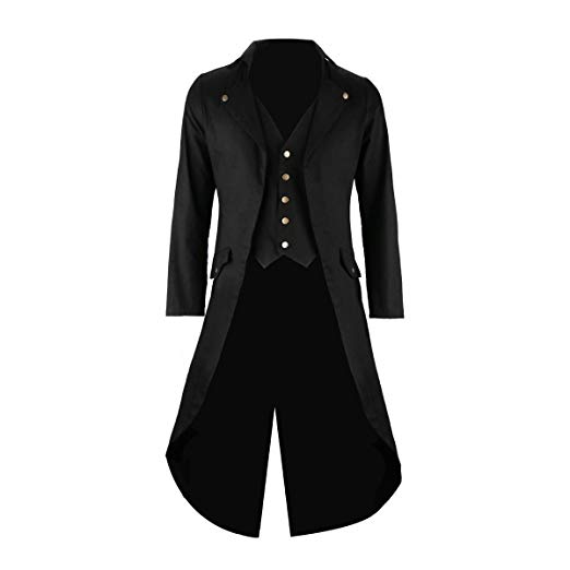 Amazon.com: Mens Black Tailcoat Jacket Gothic Steampunk Victorian