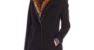 Amazon.com: Lark & Ro Women's Faux Fur Collar Coat, Black, Small