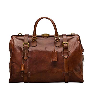 Amazon.com | Maxwell Scott Large Tan Leather Gladstone Bag (GassanoL