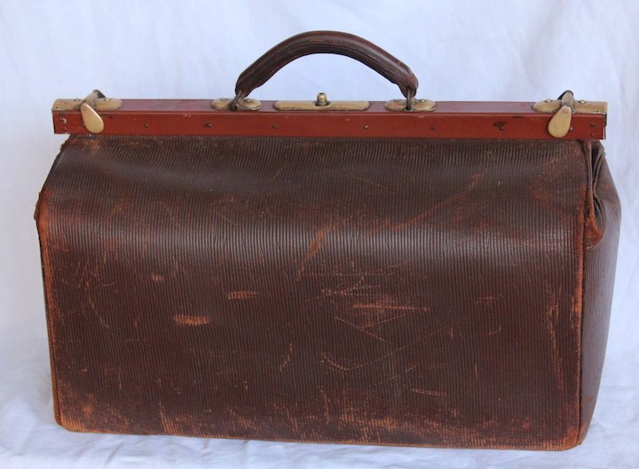 1910's Leather Doctors Bag - Antique Gladstone Bag : Vianova | Ruby Lane