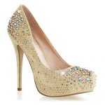 Amazon.com | Summitfashions Womens Stunning Gold Glitter Pumps 6