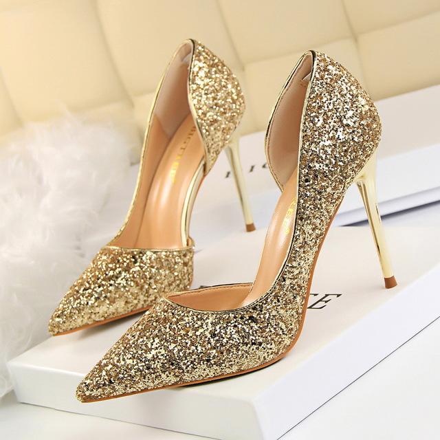 Women Pumps Bling High Heels Women Pumps Glitter High Heel Shoes