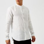 HUGO Men's Eddison Grandad Shirt - White Mens Clothing | TheHut.com