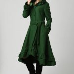 Green coat green hoodie coat wool coat winter coat womens | Etsy