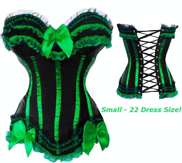 Green corset corset costume emerald plus size green