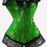 Cheap Corset Sexy Green and Gold Exhilerating and Sturdy Corset