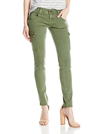 Grace in LA Women's Olive Green Cargo Skinny at Amazon Women's Jeans