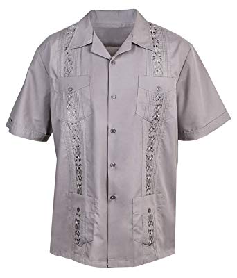 Urban Fox Mens Guayabera Shirts for Men | Short-Sleeve Shirt | Cuban