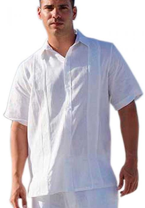 Short Sleeve. No pockets. Wedding Guayabera Shirt. Linen.