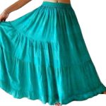 Tiered Boho Gypsy Skirt Plain Colors