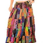 Patchwork Gypsy Skirt Tiered Maxi Long Cotton Boho Floral Flared