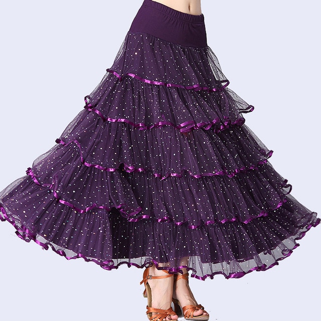 2017 Ballroom Dance Skirts Modern Gypsy Skirt Flamenco Dance