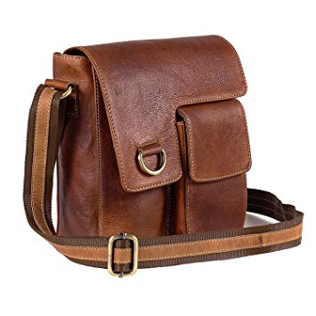 Amazon.com: TUZECH Pure Leather Modern Styled Faded Handy Messenger