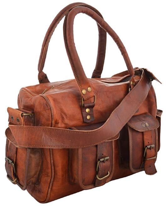 Brown Vintage Four Pocket Leather Handy Tote Bag in 2019 | Cute