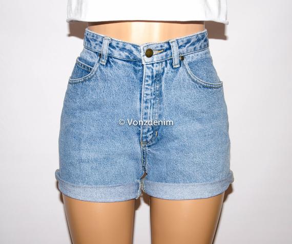 Vintage High Waisted Denim Shorts Cuffed or Un-Cuffed Shorts | Etsy