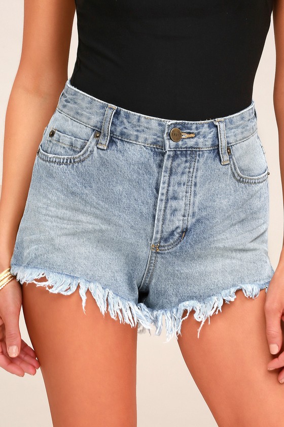 Amuse Society Shoreline - High-Waisted Shorts - Denim Shorts