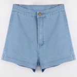 36% OFF] 2019 High Waisted Denim Shorts In LIGHT BLUE M | ZAFUL