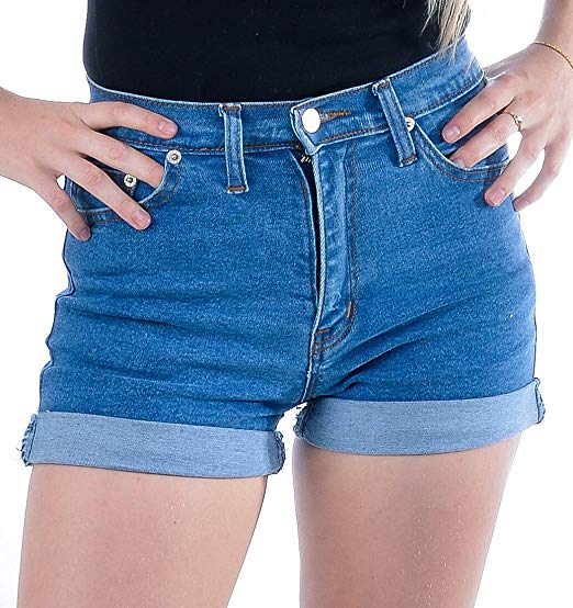 OaSa Women's Juniors High Waisted Jean Shorts at Amazon Women's