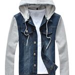 Amazon.com: Lavnis Men's Denim Hoodie Jacket Casual Slim Fit Button
