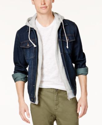 American Rag Men's Hooded Denim Jacket, Created for Macy's - Coats