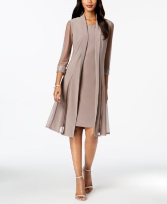 R & M Richards Embellished Dress & Duster Jacket - Dresses - Women