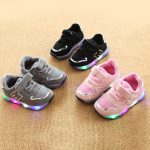 2018 New brand cool European colorful lighting kids shoes high